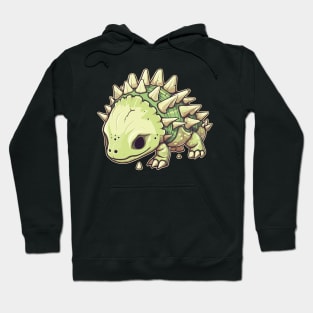 Scary Chibi Stegosaurus Isometric Dinosaur Skeleton Hoodie